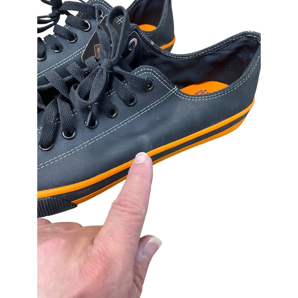 Harley-Davidson Mens Low-Top Vulcon Black Orange Sneakers Size 13 SKU 9405 - Picture 15 of 16